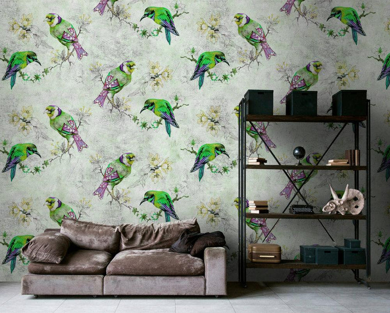 Love Birds Mural - Green