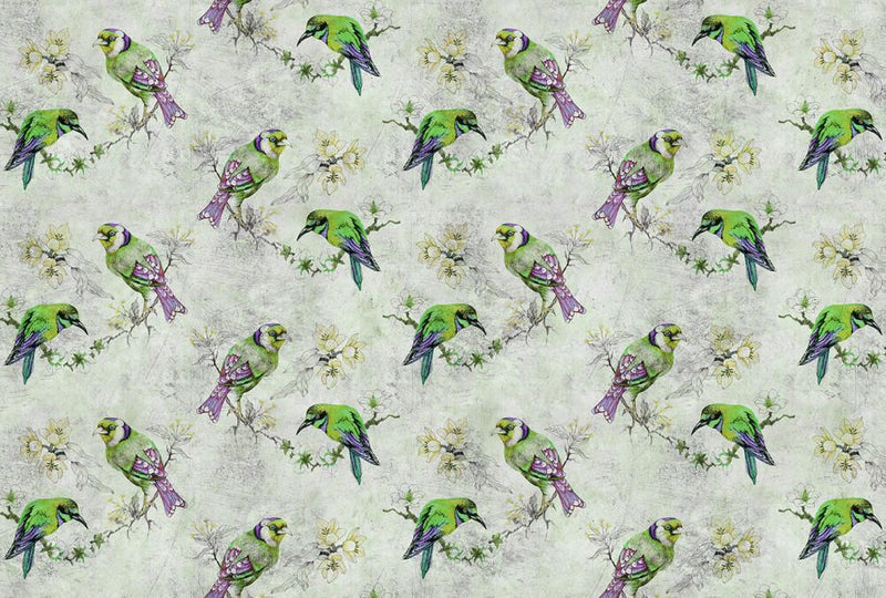 Love Birds Mural - Green