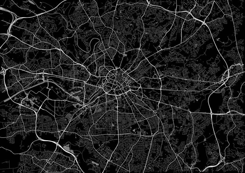 Manchester City Map Mural Wallpaper