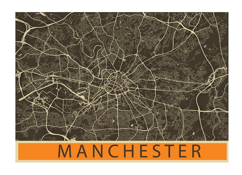 Manchester City Map Mural Wallpaper