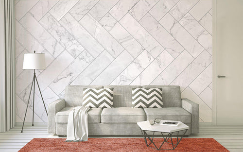Marble tiles mural room shot