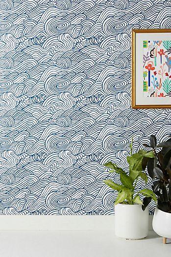 Mare Wave Wallpaper - 2 Colours NZ-Wallpaper