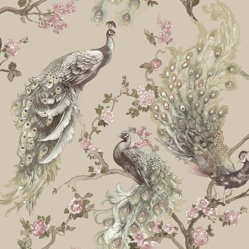Menali Peacock Wallpaper - 2 Colours