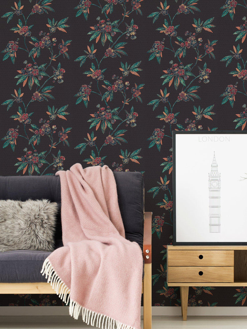 Metalic Blossom Wallpaper - 3 Colours NZ-Wallpaper