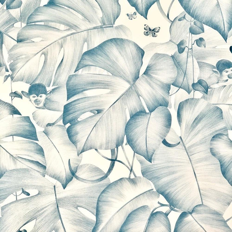 Monkey Business Wallpaper - Blue