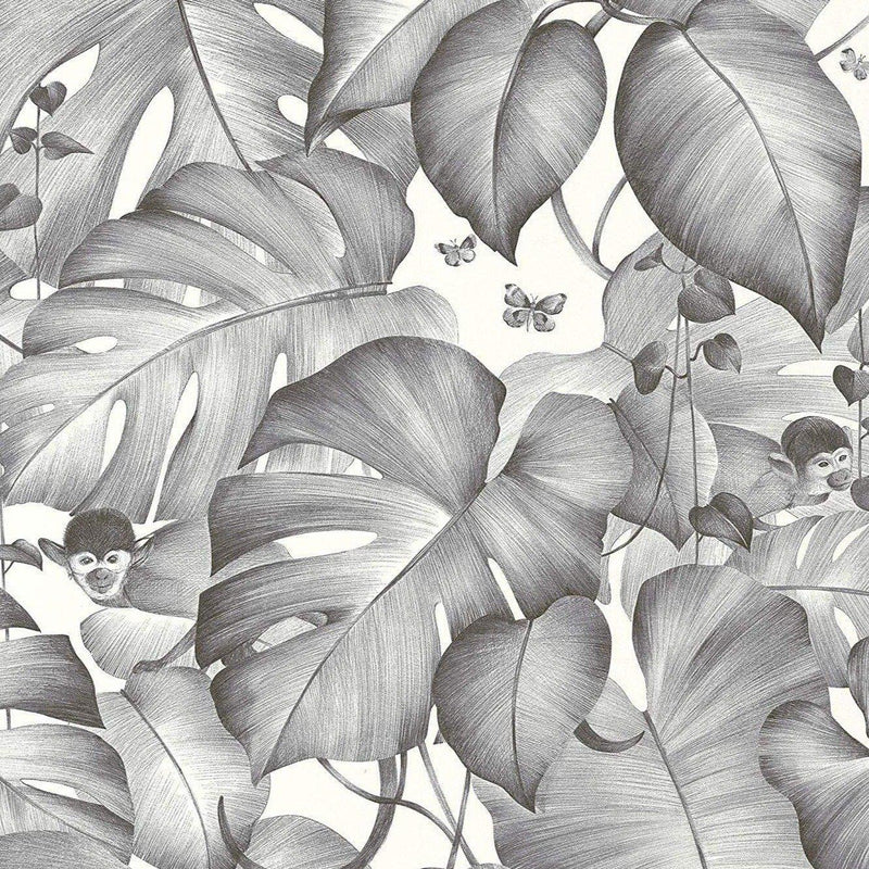 Monkey Business Wallpaper - Charcoal