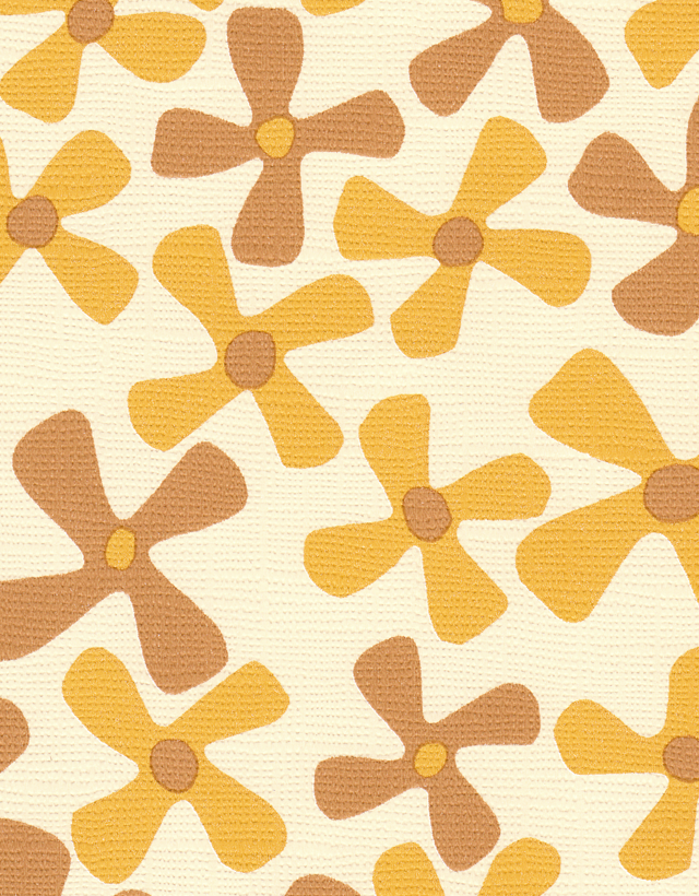 Mustard Retro Starburst Wallpaper