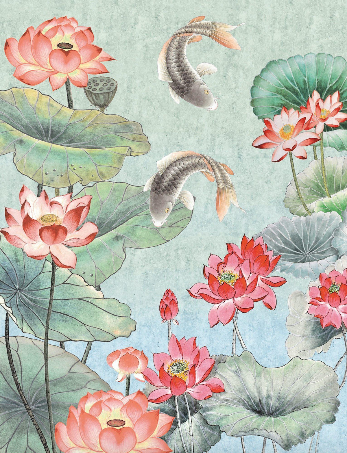 Nara Koi - Custom Sized Wallpaper Mural (per m2)