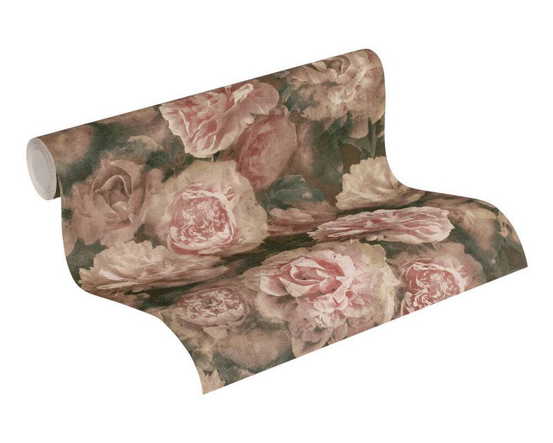 Neue Bude Floral Wallpaper - Dark Blush