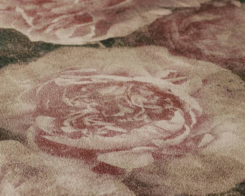Neue Bude Floral Wallpaper - Dark Blush