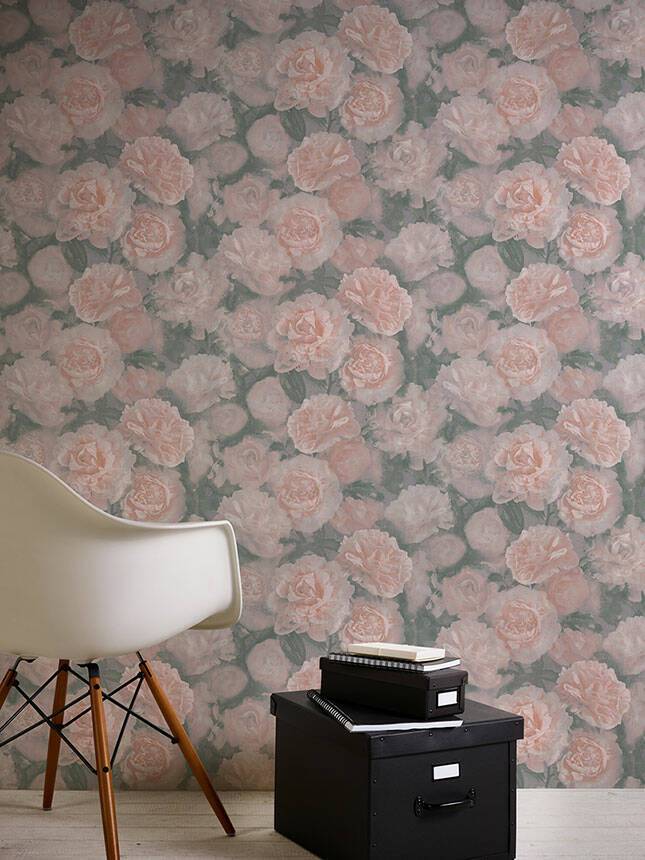 Neue Bude Floral Wallpaper - Light Pink