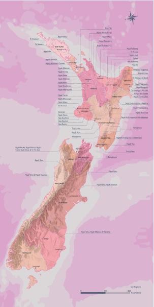 New Zealand Map Wallpaper - Pink