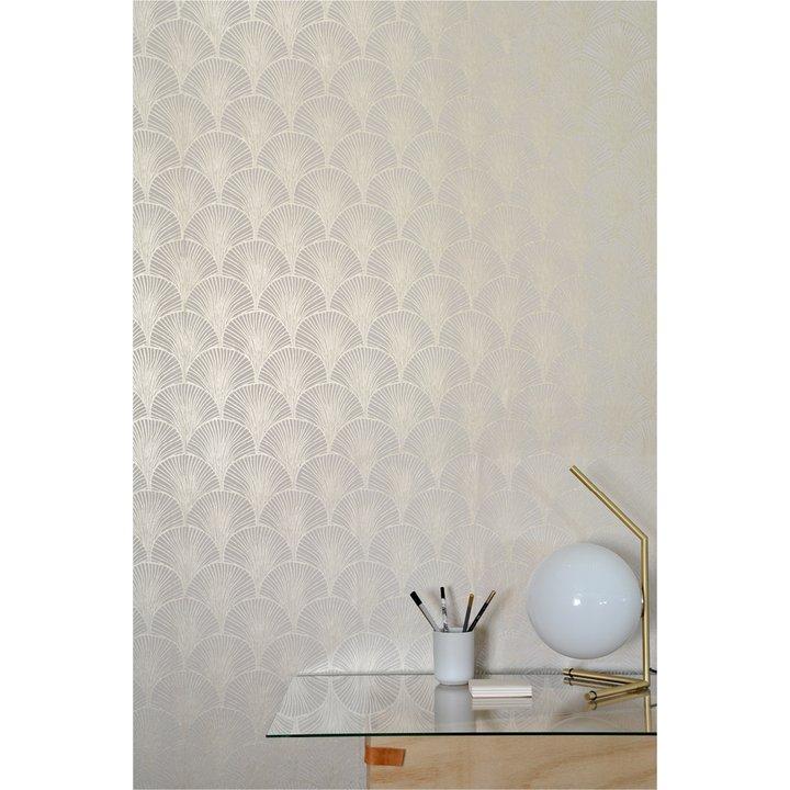 Nippon Oriental Wallpaper - Silver/White