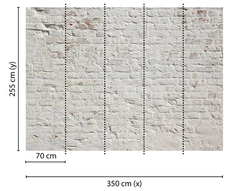 Old Brick White Mural Wallpaper NZ-Mural