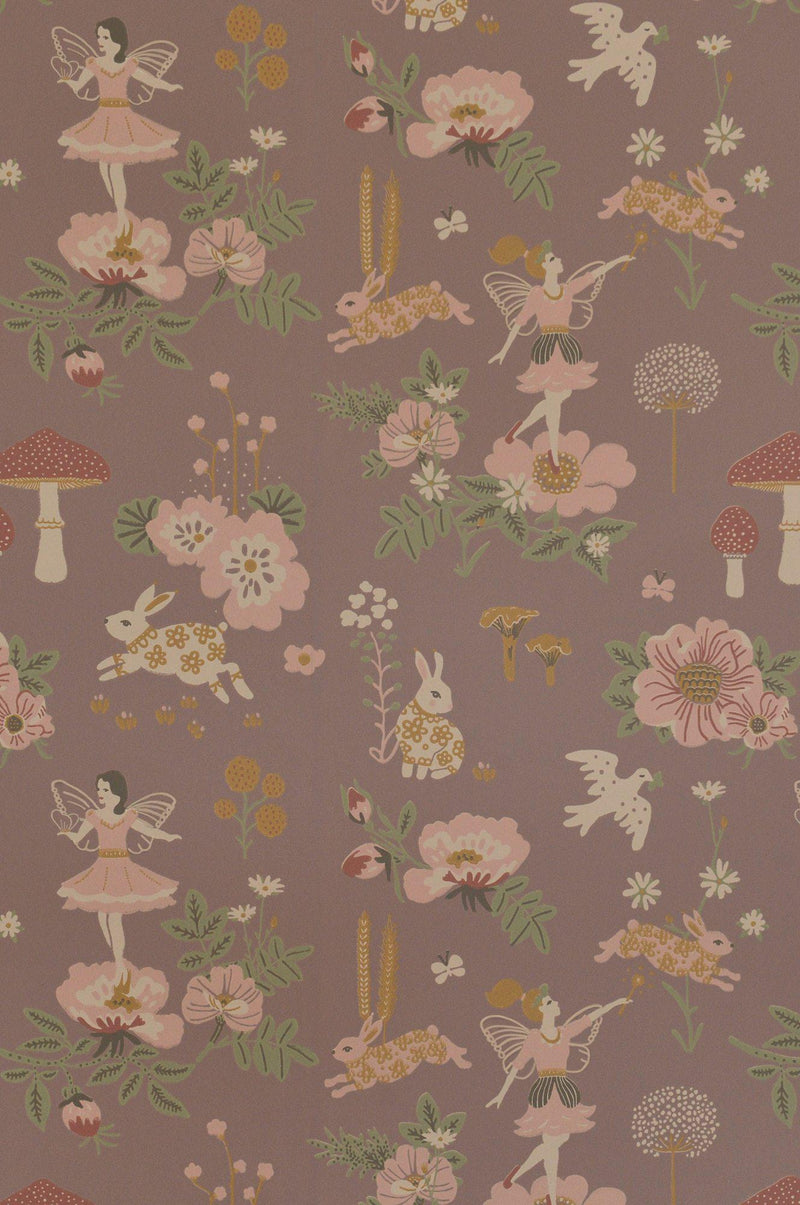 Old Garden Wallpaper - Plum