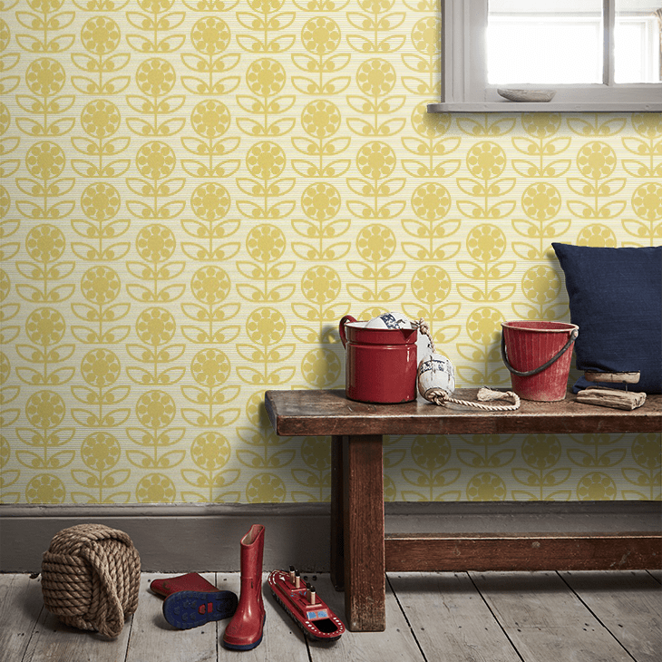 Retro Dotty Flower Wallpaper - 3 Colours