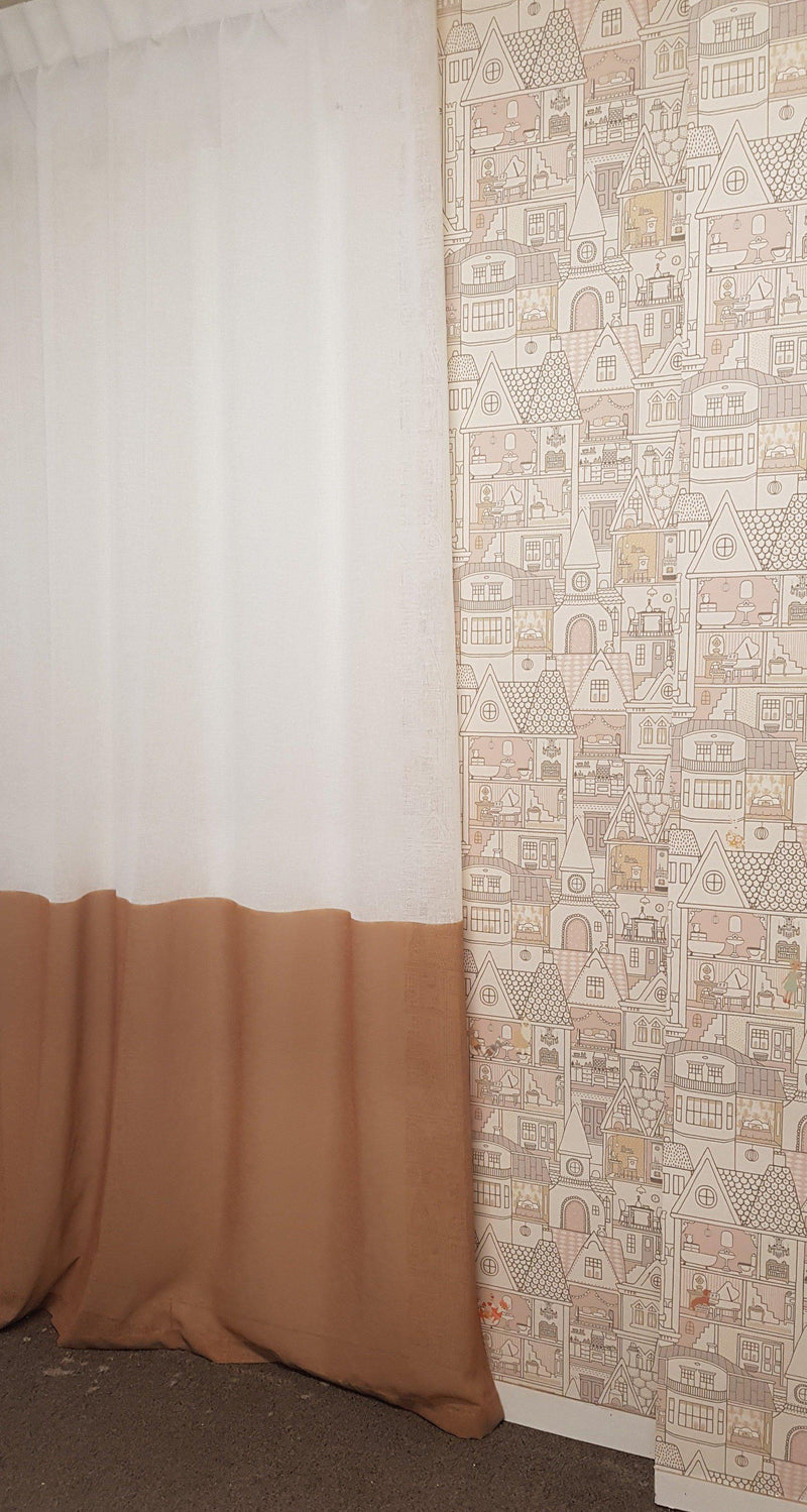 Ombre Curtain in Gold/White
