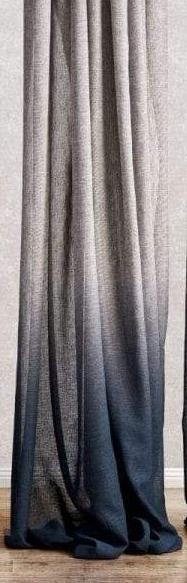 Ombre Curtains - Navy/Char Dipped