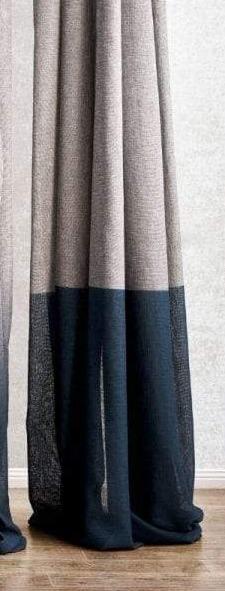 Ombre Dipped Curtain -  Navy/Char - Band