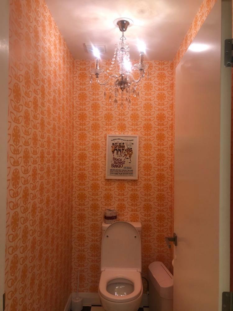 Orange Retro Wallpaper at the Little Wanganui Hotel