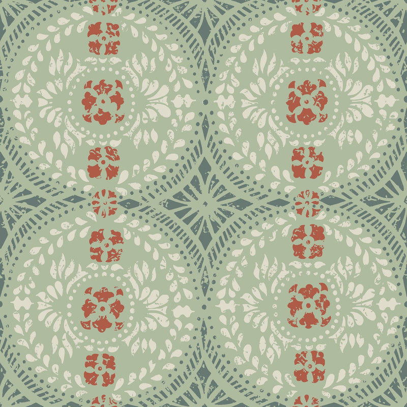 Oskar Heritage Wallpaper - Green