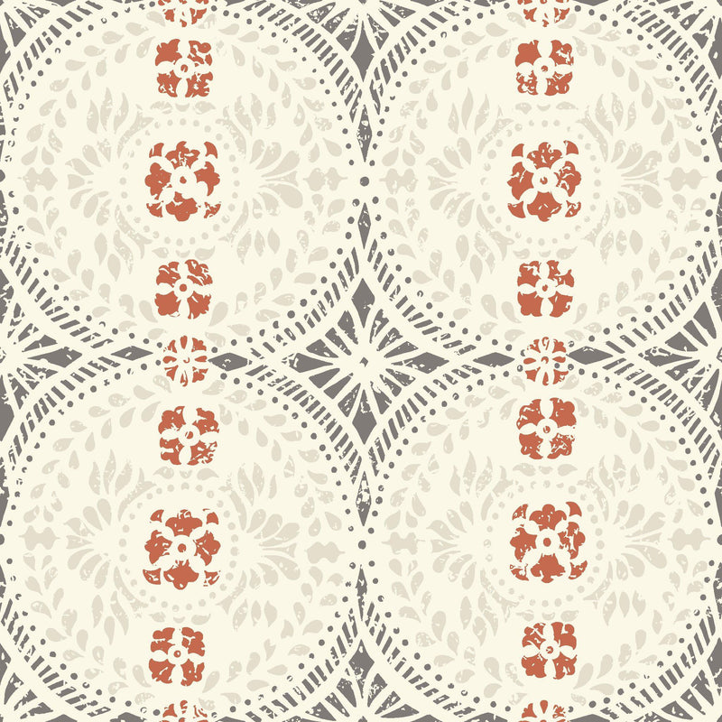 Oskar Heritage Wallpaper - Grey/White