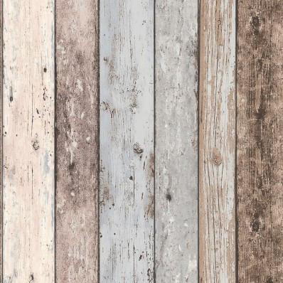 Distressed Wood Wallpaper - 4 Colours