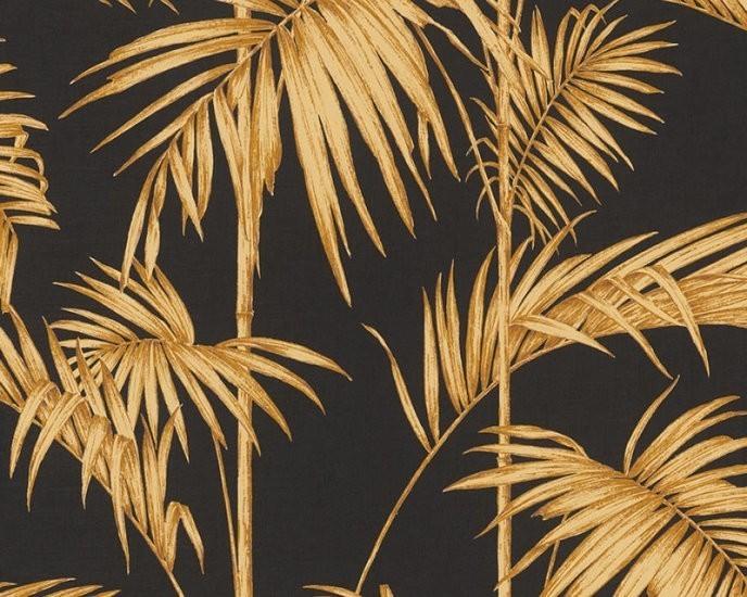 Palm Wallpaper - Black/Gold