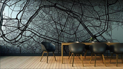 Paris City Art Map Mural - 11 Colours NZ-Mural