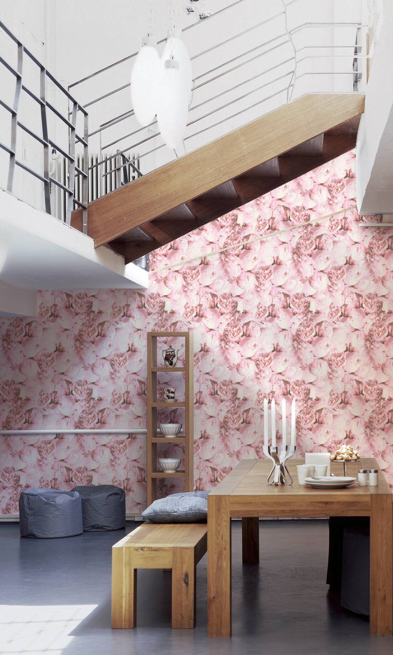 Peony Wallpaper - Soft Pink