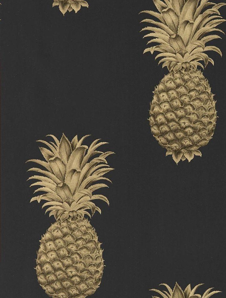 Pineapple Royale Wallpaper - 4 Colours NZ-Wallpaper