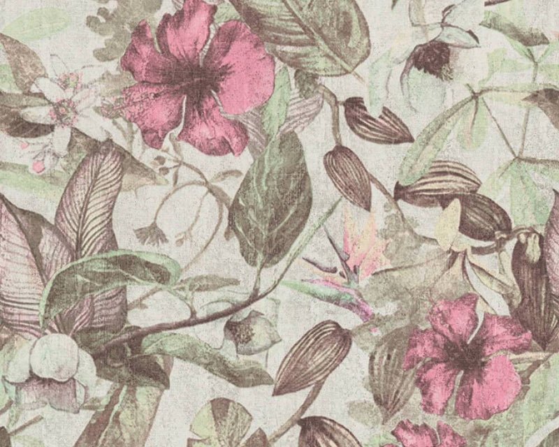 Graphic Floral Wallpaper - 5 Colours