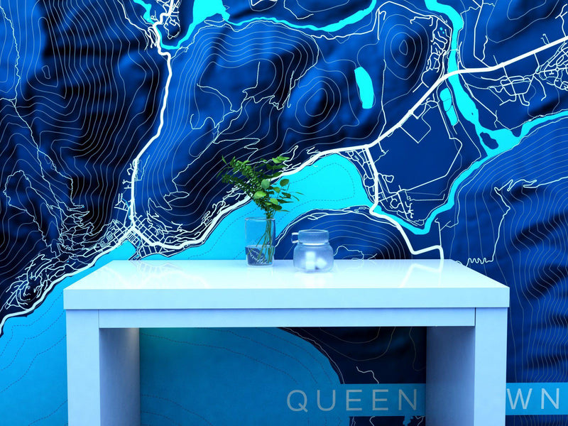 Queenstown Art Map Mural - 5 Colours NZ-Mural