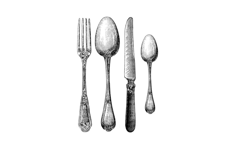 Cutlery Mural Wallpaper