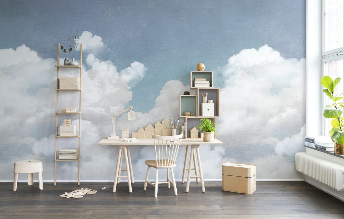 Cuddle Clouds - Custom Sized Wallpaper Mural (per m2)