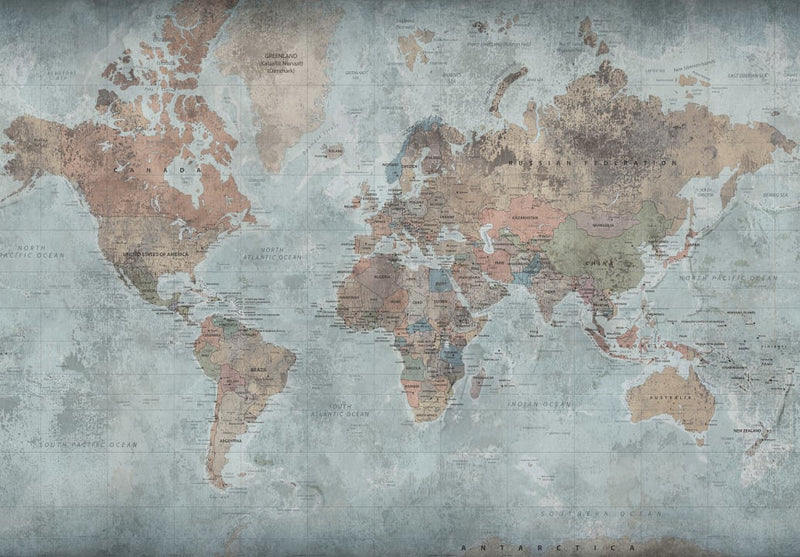 Dramatic World Map Mural Wallpaper