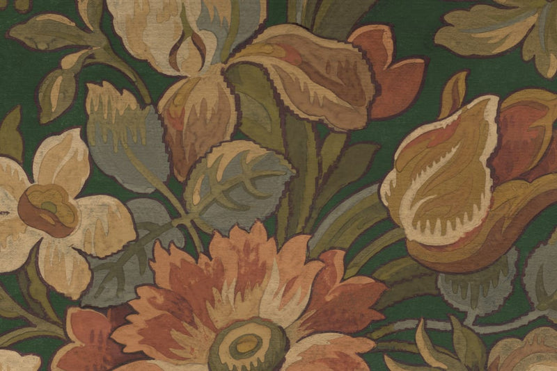 Vintage Garden Green Wallpaper