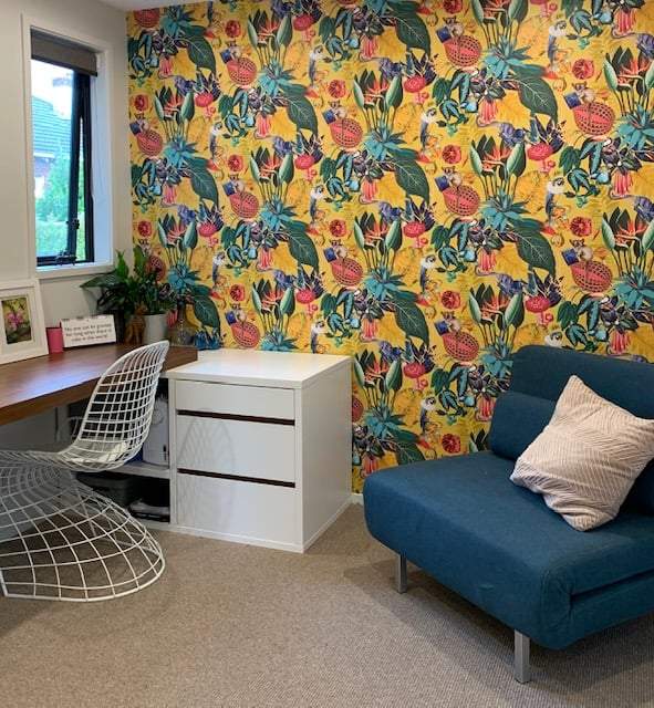 Reverie Wallpaper in an office - Ochre