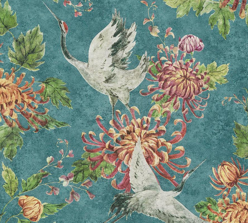 Rising Stork Wallpaper - 3 Colours