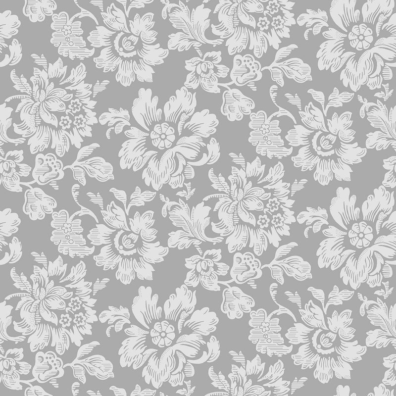 Rococo Wallpaper - Grey