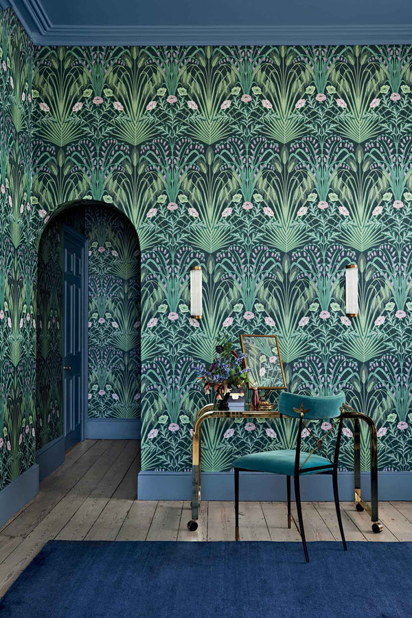Sample - Bluebell Wallpaper - Sage/Mint/Lilac