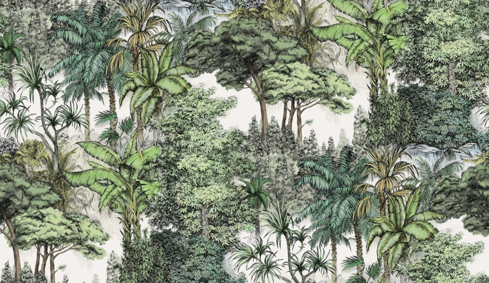 Secret Garden Custom Sized Wallpaper Mural (per m2) - Lush