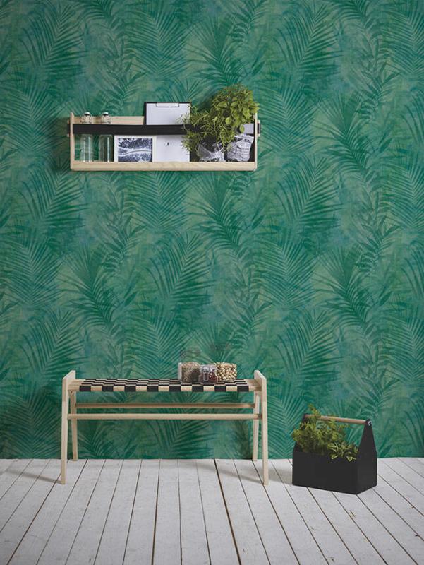 Soft Palm Wallpaper - Emerald Green