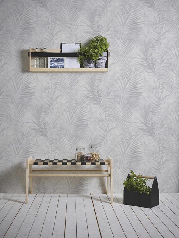 Soft Palm Wallpaper - Grey