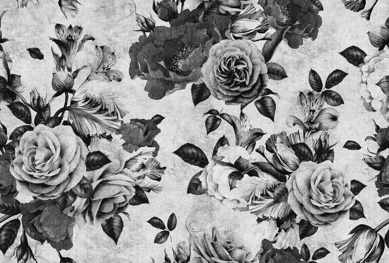 Spanish Rose Wallpaper - Monochrome