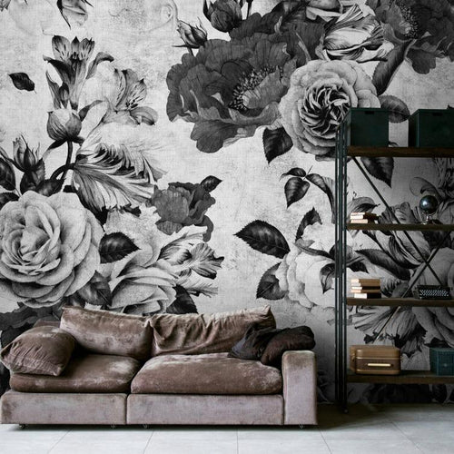 Spanish Rose Wallpaper - Monochrome