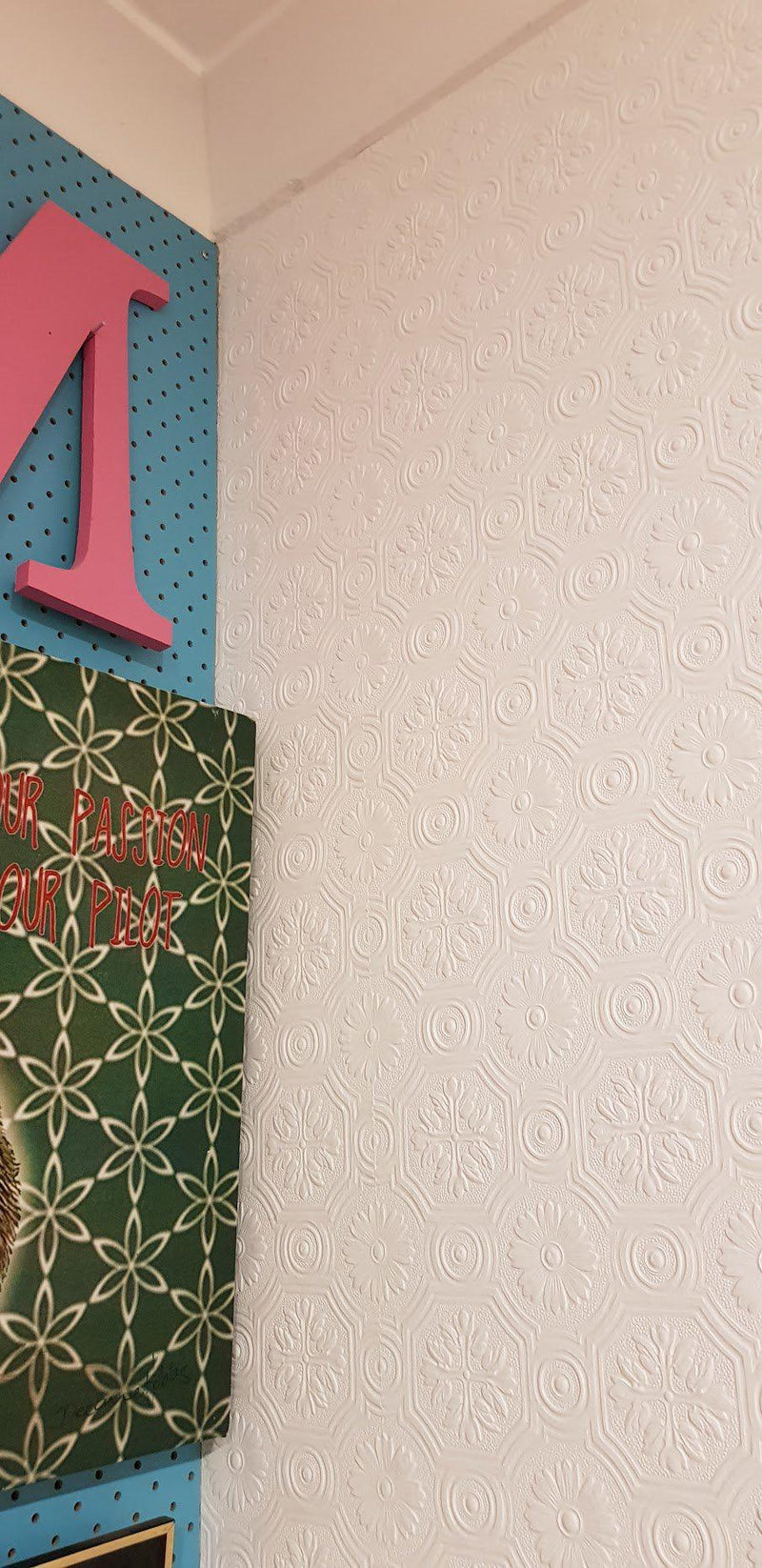 Spencer Floral Anaglypta Wallpaper - Customers Photo