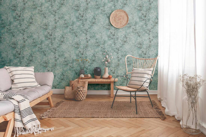 Spring Wallpaper - Soft Turquoise
