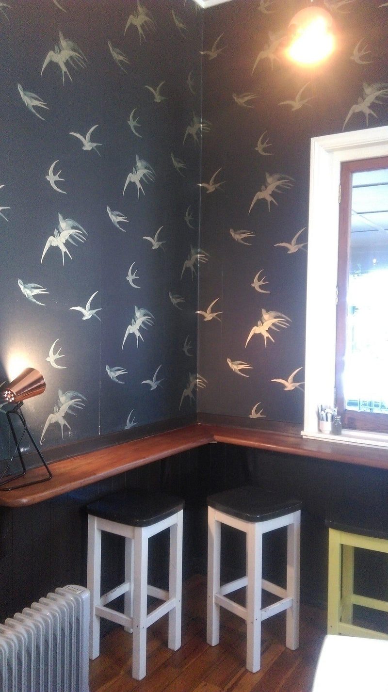 Swallow Wallpaper - Black - Morri Street Cafe