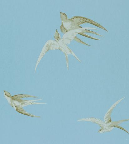 Swallows Wallpaper - Wedgewood Blue
